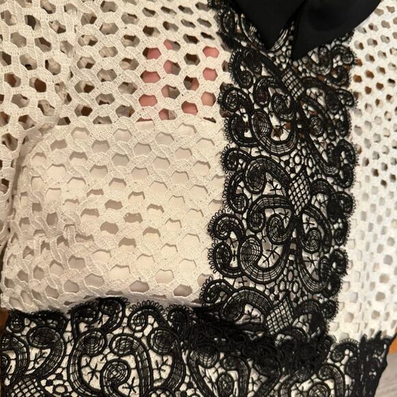 ZARA Black Sheath Tube Dress Twee Lace Short Sleeve Top Size S Office Cocktail - Picture 9 of 16